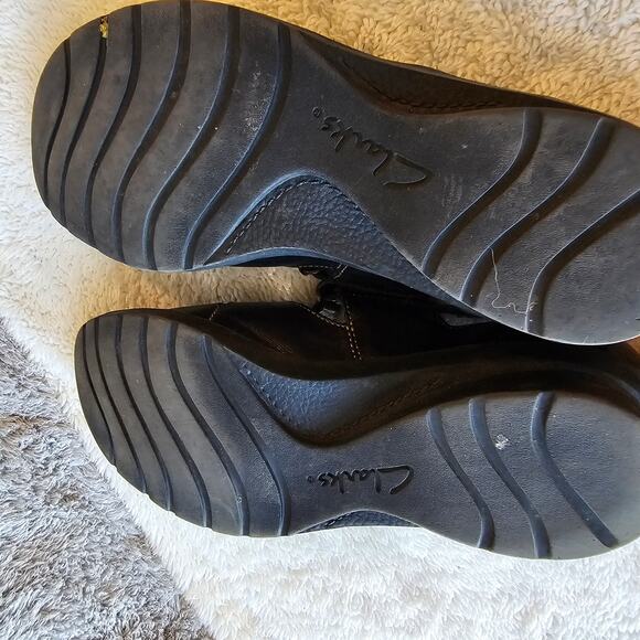 Clarks Women's Nikki Regatta Leather Bendable Loafer Shoes Size 8W Black Comfort - Picture 5 of 5